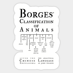 Jorge Luis Borges Inspired: Dive into the Analytical Language World! Sticker